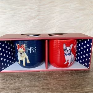 “Mr. & Mrs.” French Bulldog Mug Set NIB